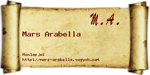 Mars Arabella névjegykártya